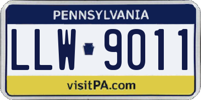 PA license plate LLW9011