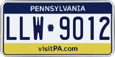 PA license plate LLW9012