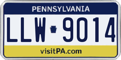 PA license plate LLW9014