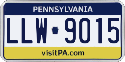 PA license plate LLW9015