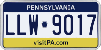 PA license plate LLW9017