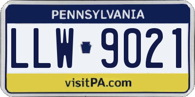 PA license plate LLW9021