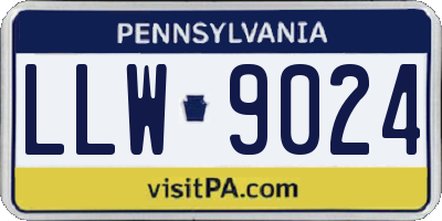 PA license plate LLW9024