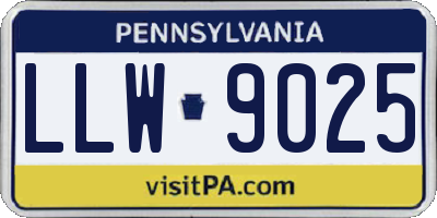PA license plate LLW9025