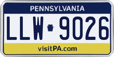 PA license plate LLW9026