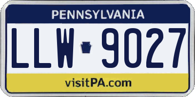 PA license plate LLW9027