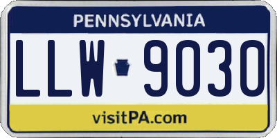 PA license plate LLW9030