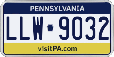 PA license plate LLW9032