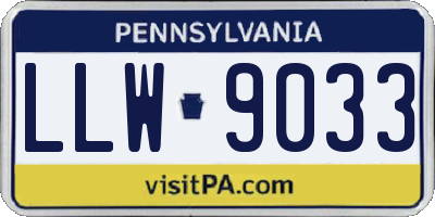 PA license plate LLW9033