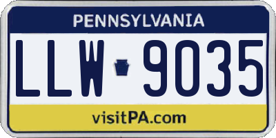 PA license plate LLW9035