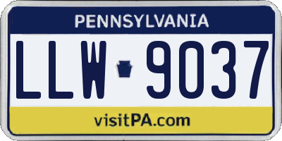 PA license plate LLW9037