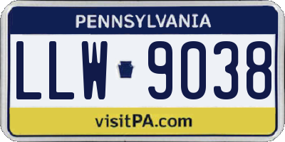PA license plate LLW9038