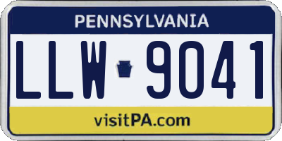 PA license plate LLW9041