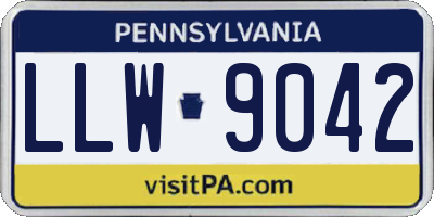 PA license plate LLW9042