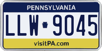 PA license plate LLW9045