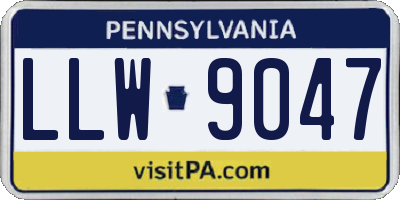 PA license plate LLW9047
