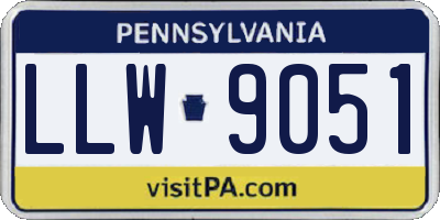 PA license plate LLW9051