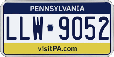 PA license plate LLW9052
