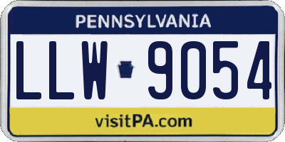 PA license plate LLW9054
