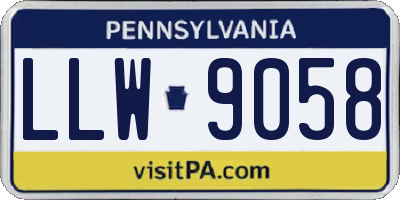 PA license plate LLW9058