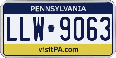 PA license plate LLW9063