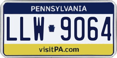 PA license plate LLW9064