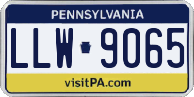 PA license plate LLW9065