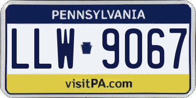 PA license plate LLW9067