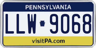 PA license plate LLW9068