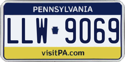 PA license plate LLW9069