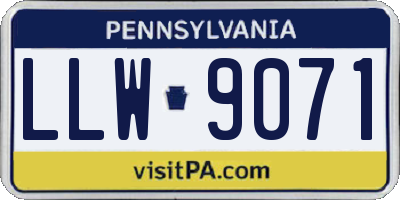 PA license plate LLW9071