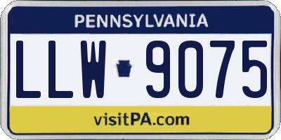 PA license plate LLW9075