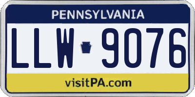 PA license plate LLW9076