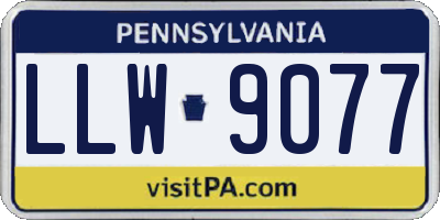 PA license plate LLW9077