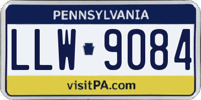 PA license plate LLW9084