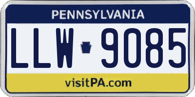 PA license plate LLW9085