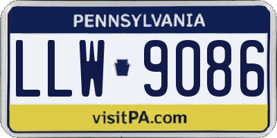 PA license plate LLW9086