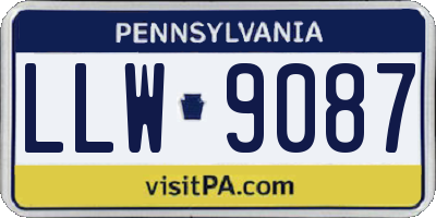 PA license plate LLW9087