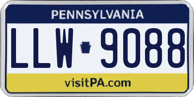 PA license plate LLW9088