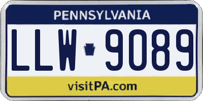 PA license plate LLW9089
