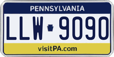 PA license plate LLW9090