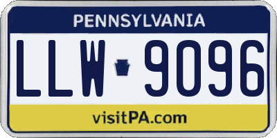 PA license plate LLW9096