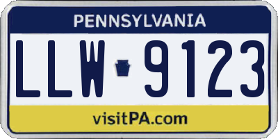 PA license plate LLW9123