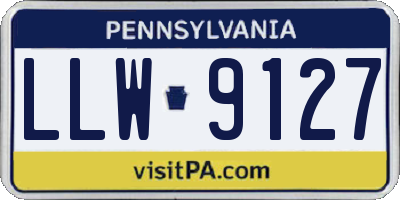 PA license plate LLW9127