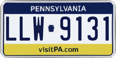 PA license plate LLW9131
