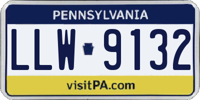 PA license plate LLW9132