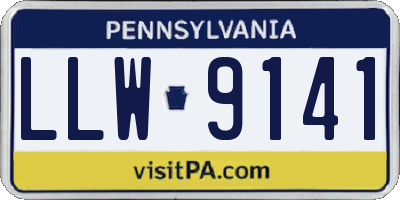PA license plate LLW9141