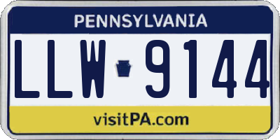 PA license plate LLW9144