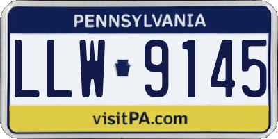 PA license plate LLW9145