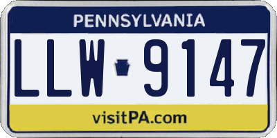 PA license plate LLW9147